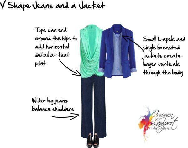 V shape jeans and jacket