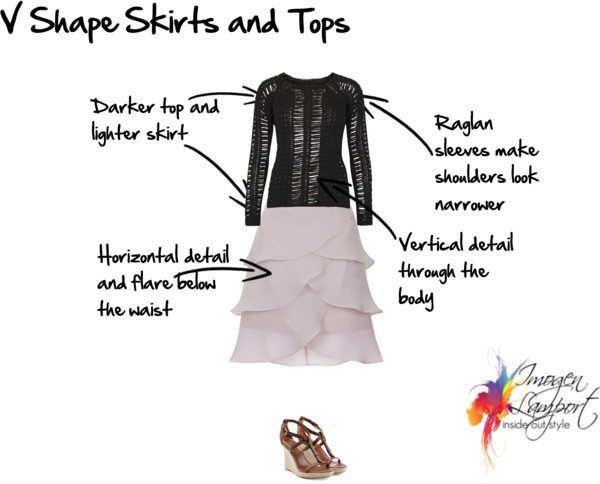 V shape skirt and top