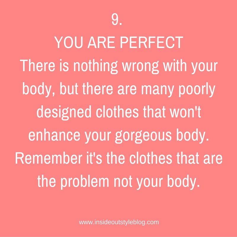 YOU ARE PERFECT - it's not you, it's the clothes - discover why your clothes don't fit